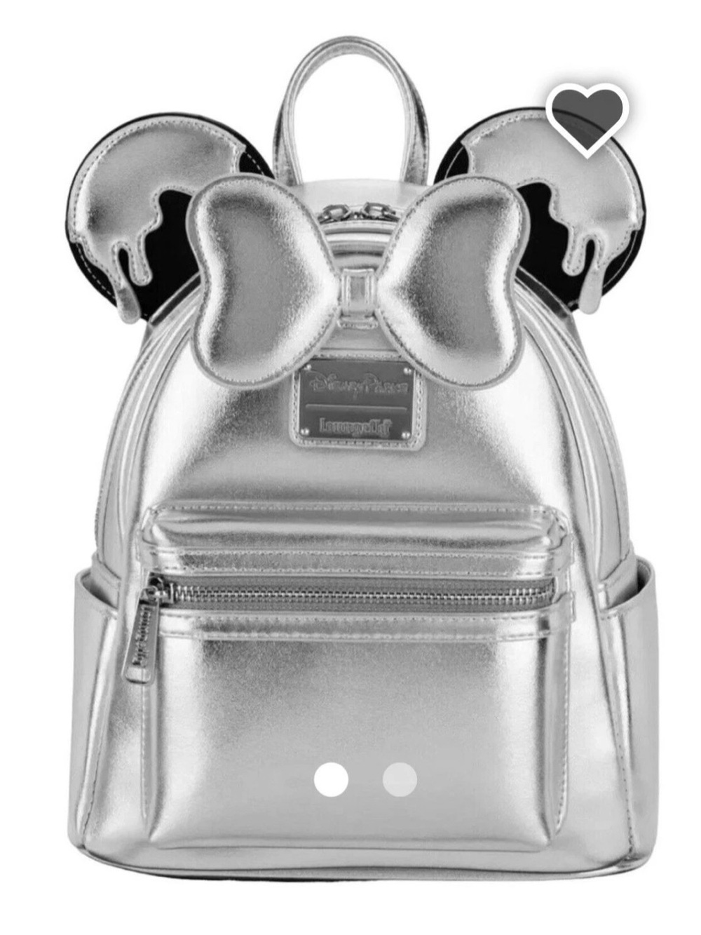 Disney 100 Platinum Drip Loungefly Backpack with Bow and Ear Accents